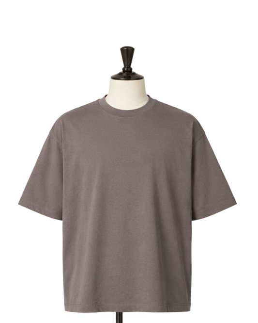 T-shirt Oversized Uomo Grigio Tortora "Il Dandy Metropolitano" con Grafica Barcode