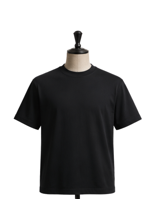 T-shirt Uomo Nera "Il Dandy Metropolitano" con Grafica Barcode Bianco