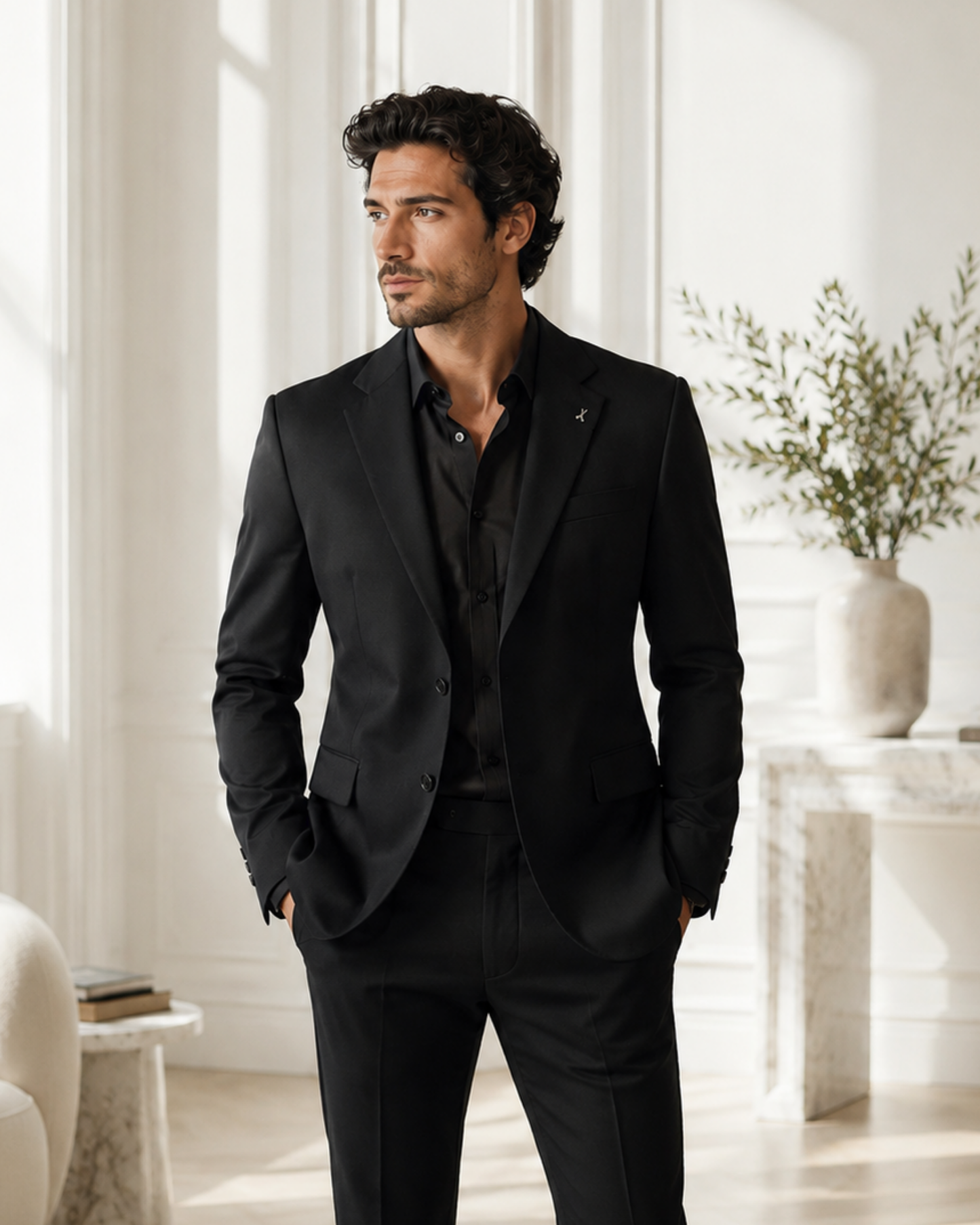 Abito Monopetto Sartoriale Nero - Slim Fit Elegante